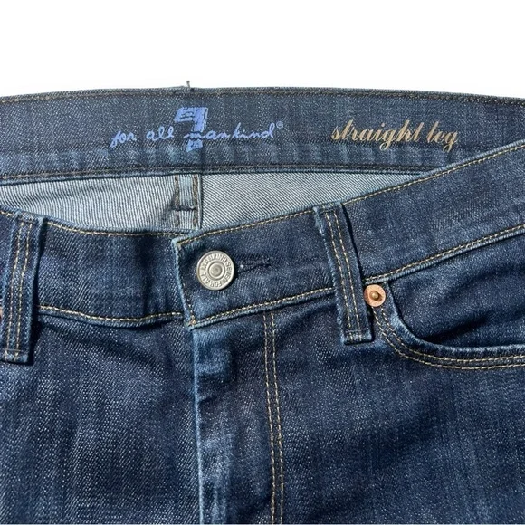 7 For All Mankind Women's Straight Leg Jeans Dark Wash Size 28 - Picture 3 of 6